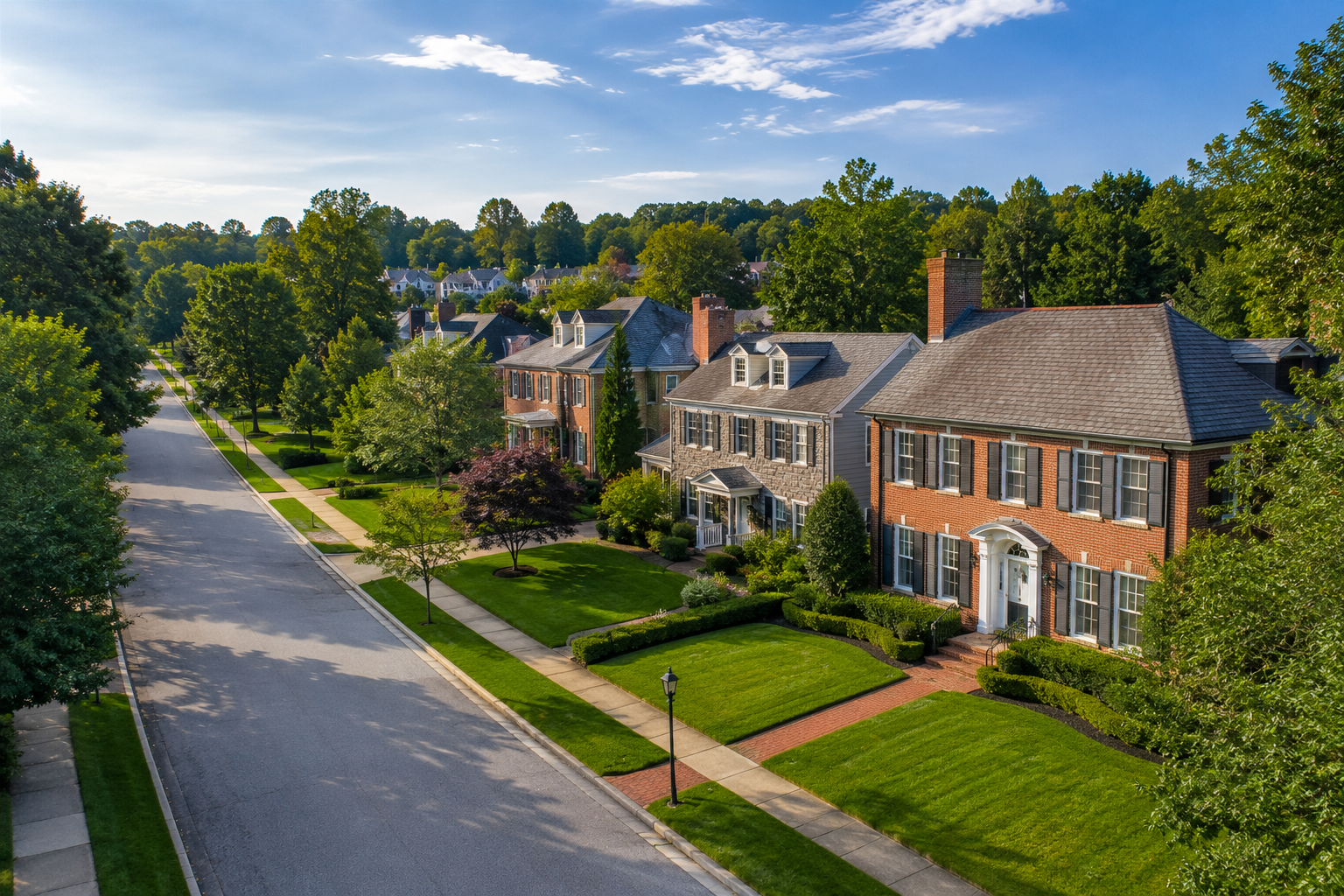 Residential street in Pittsburgh's North Hills suburbs